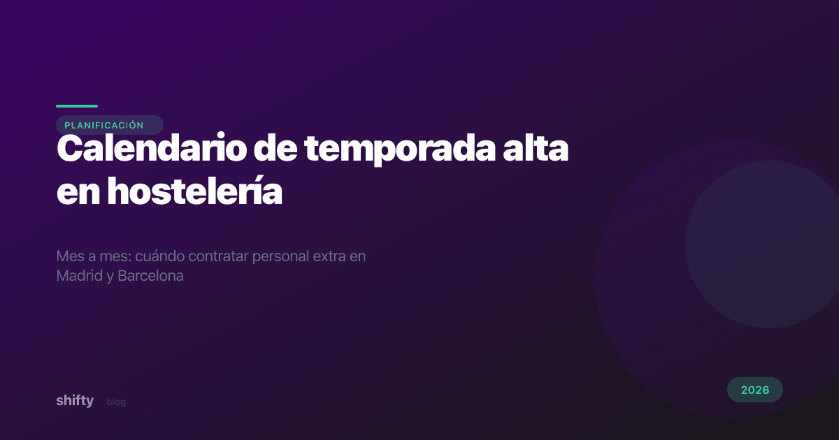 Portada del artículo Calendario de temporada alta en hostelería en España