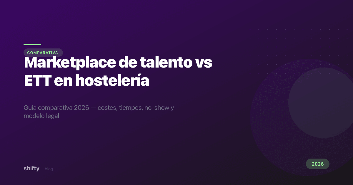 Portada del artículo Marketplace de talento vs ETT en hostelería — guía comparativa 2026